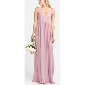 Show Me Your Mumu June Maxi Bridesmaid Formal Dress Antique Rose Chiffon NWT S